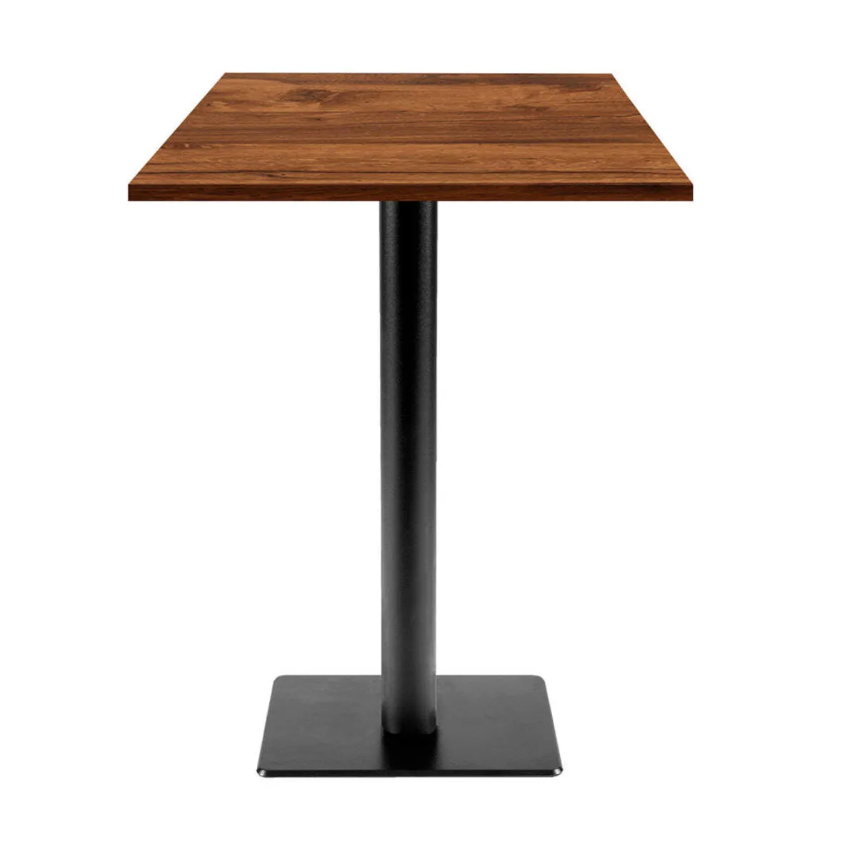 RestooTab Tavolo alto Milan T quadrato - laminato legno; 60x60x113 cm (LxLxH); Piano tavolo quercia wenge, struttura nero; quadrata
