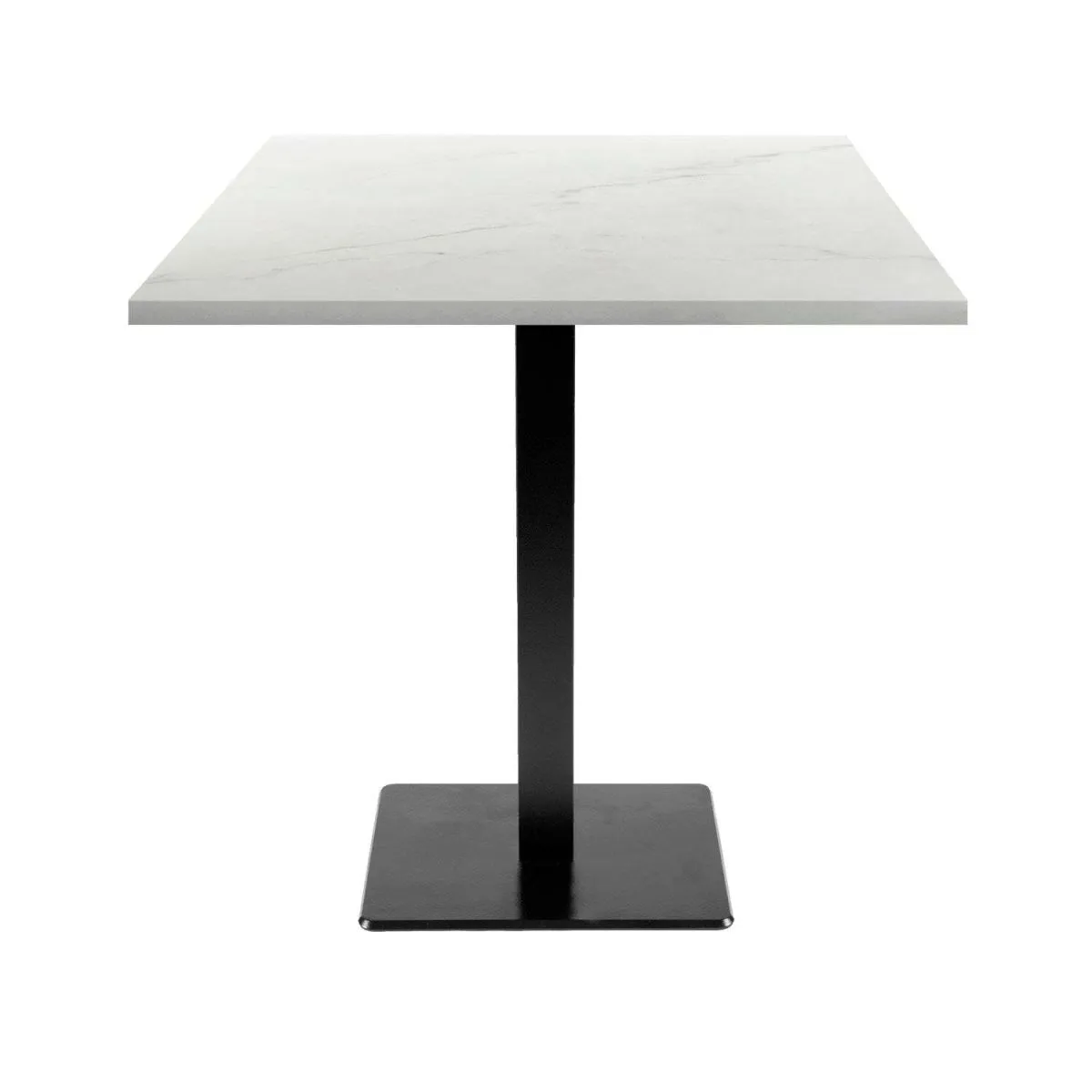 RestooTab Tavolo Milan quadrato - laminato pietra & legno; 70x70x75 cm (LxLxH); Piano tavolo bianco/beige/marmorizzato, struttura nero; quadrata