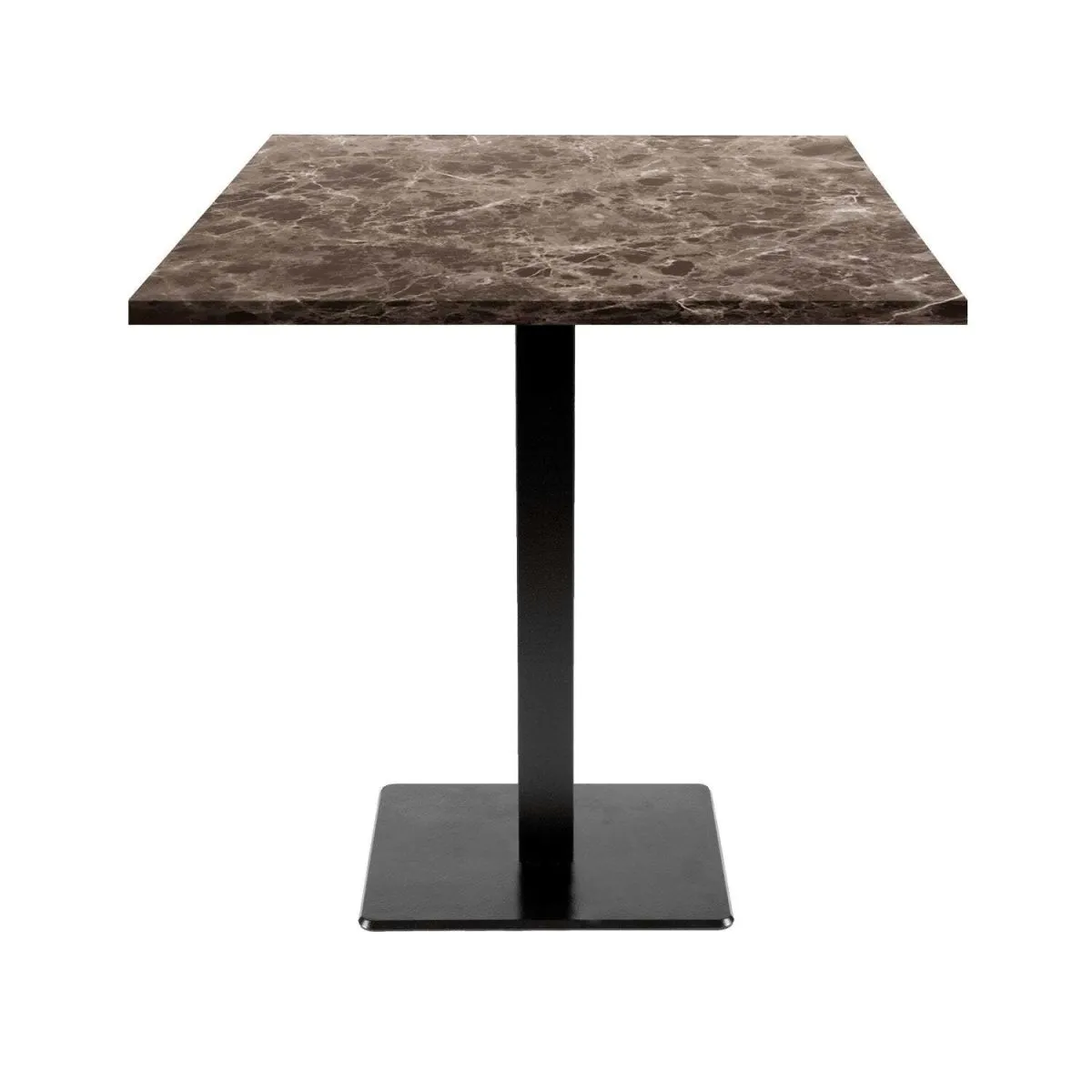 RestooTab Tavolo Milan quadrato - laminato pietra & legno; 70x70x75 cm (LxLxH); Piano tavolo grigio pietra/grigio scuro/marmorizzato, struttura nero; quadrata