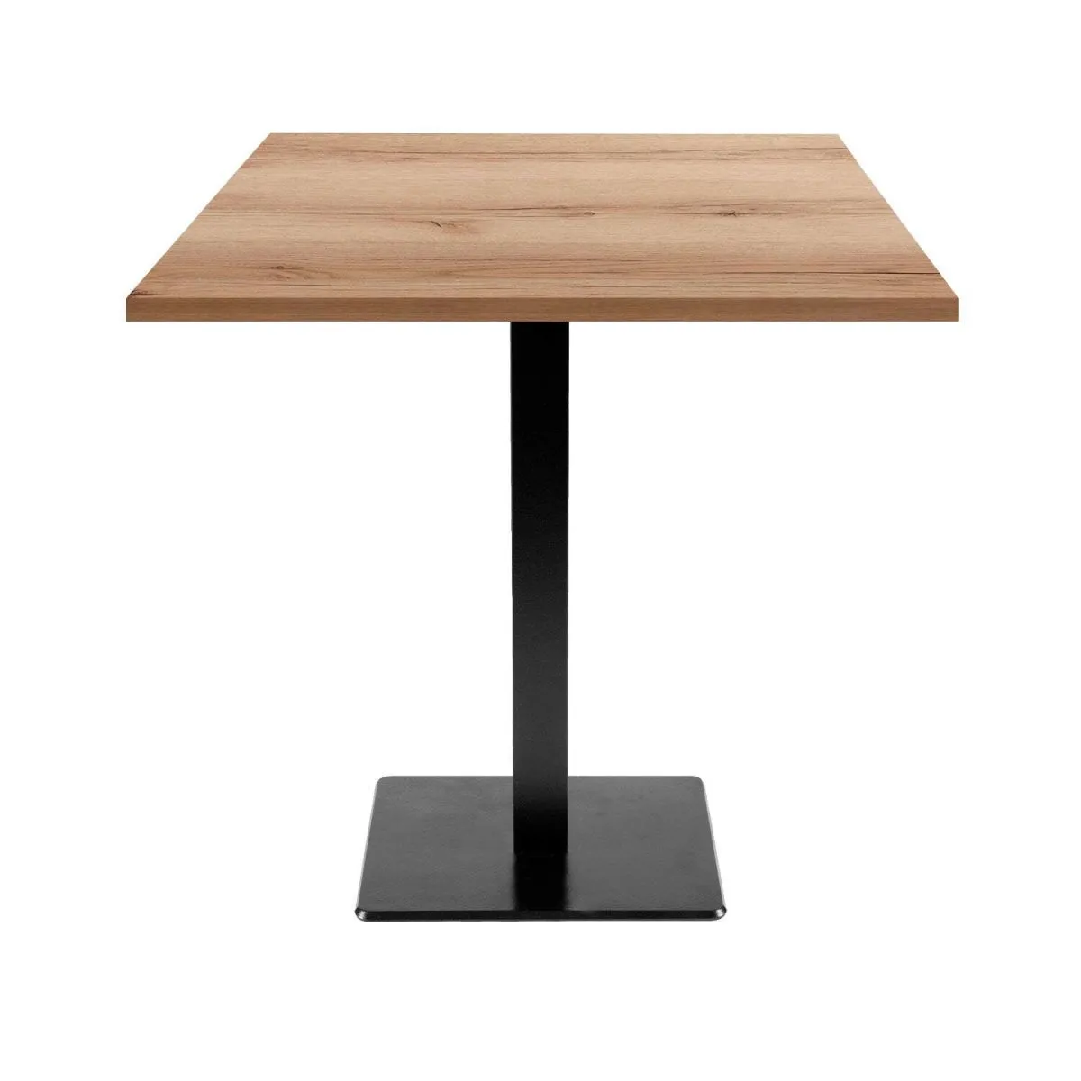RestooTab Tavolo Milan quadrato - laminato pietra & legno; 70x70x75 cm (LxLxH); Piano tavolo quercia/naturale, struttura nero; quadrata