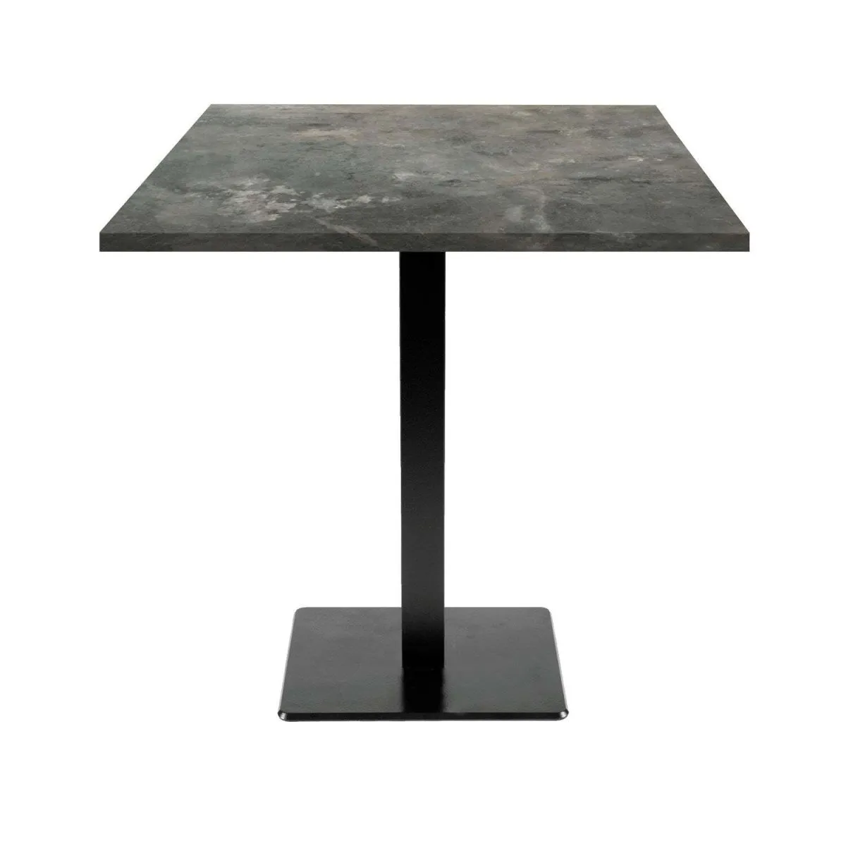 RestooTab Tavolo Milan quadrato - laminato pietra & legno; 70x70x75 cm (LxLxH); Piano tavolo grigio/blu, struttura nero; quadrata