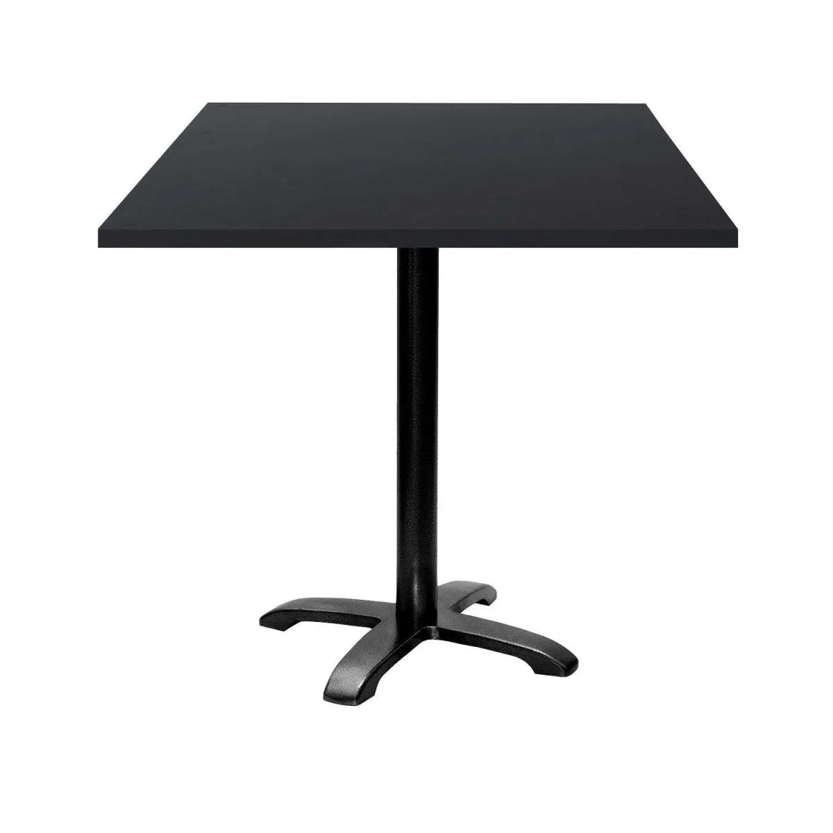 RestooTab Tavolo Bazila quadrato - laminato tinta unita; 70x70x74 cm (LxLxH); Piano tavolo nero, struttura nero; quadrata