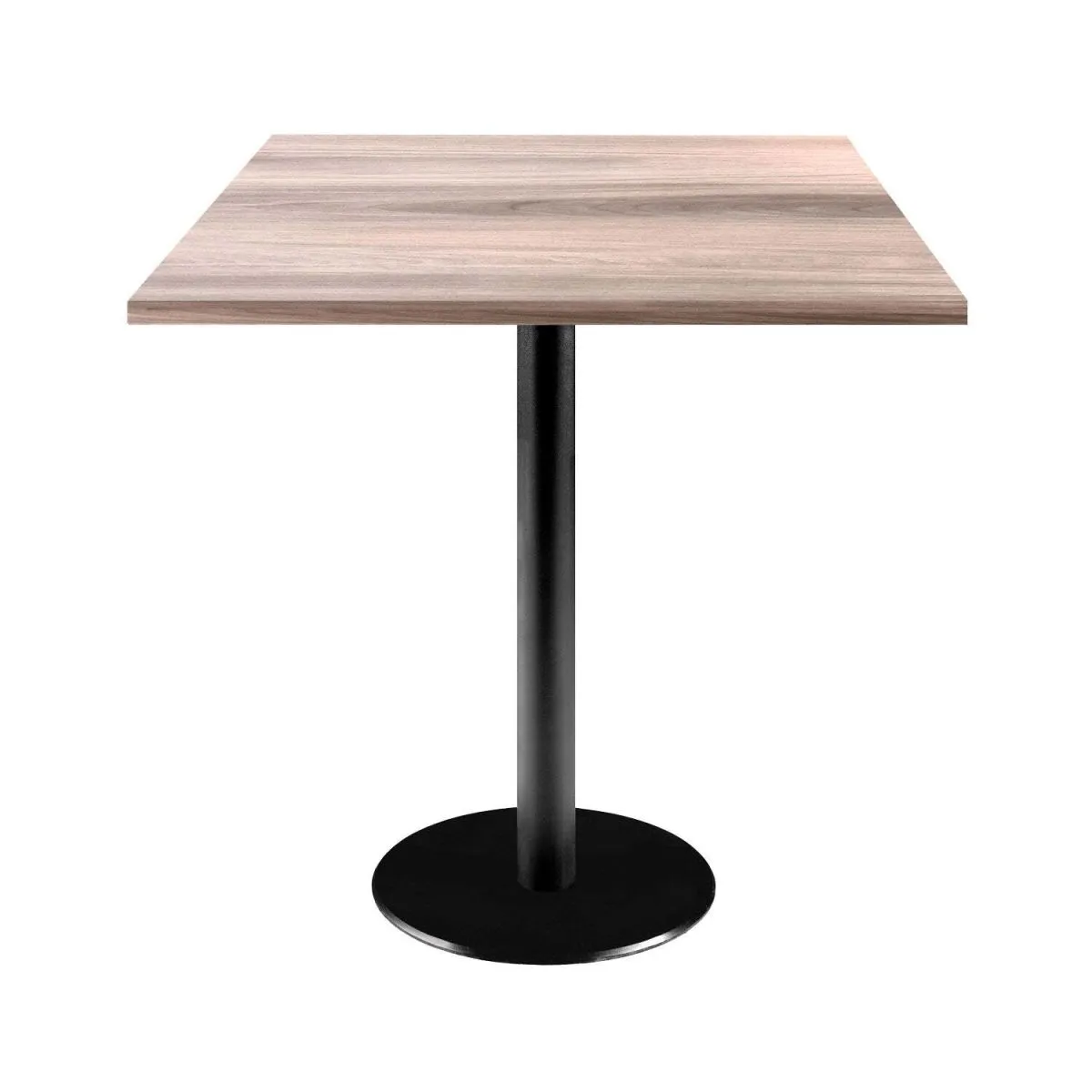 RestooTab Tavolo Rome quadrato - laminato legno; 70x70x75 cm (LxLxH); Piano tavolo quercia/grigio chiaro, struttura nero; quadrata