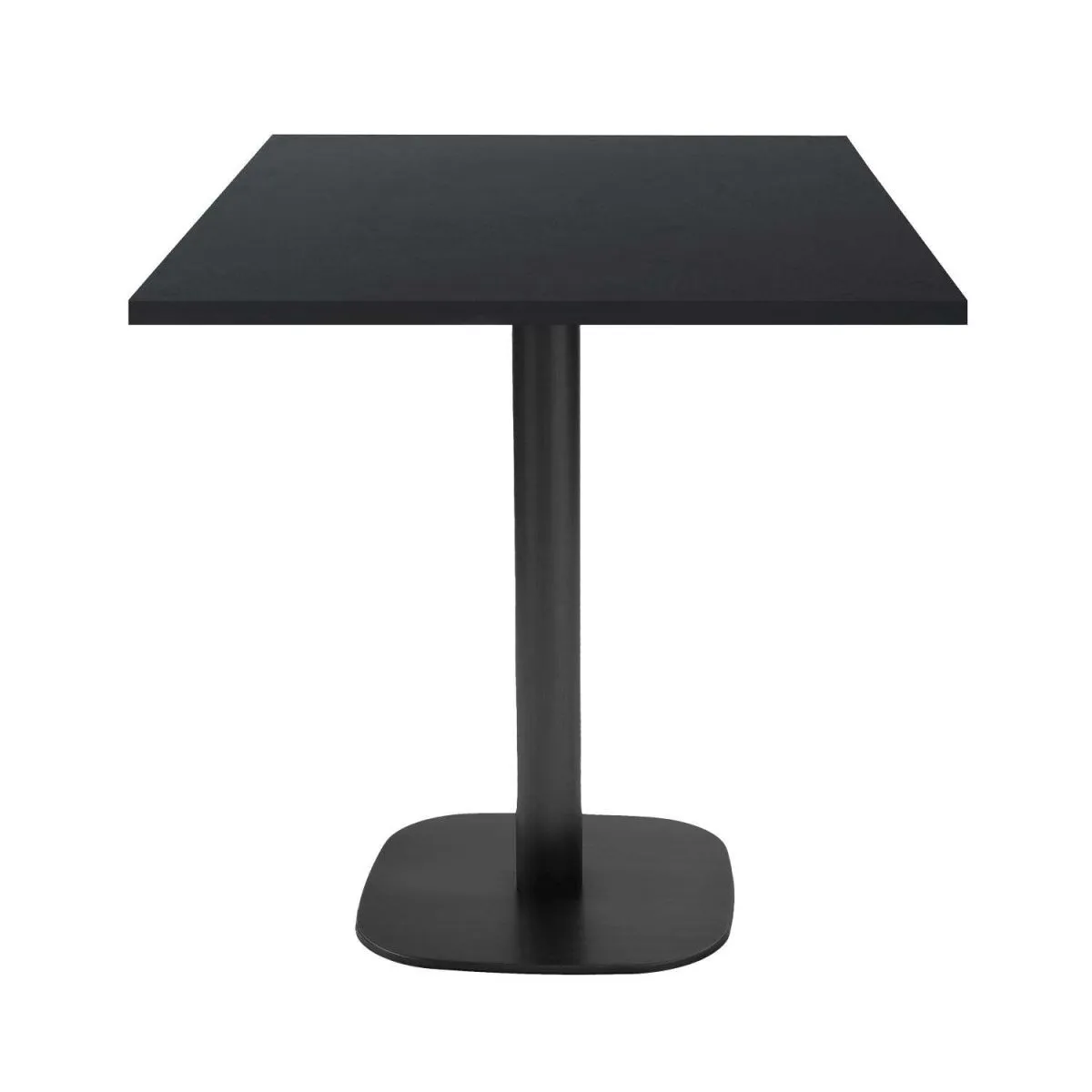 RestooTab Tavolo Round quadrato - laminato pietra & legno; 70x70x75 cm (LxLxH); Piano tavolo nero, struttura nero; quadrata