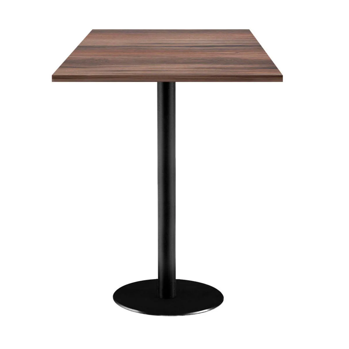 RestooTab Tavolo alto Rome quadrato - laminato legno; 60x60x113 cm (LxLxH); Piano tavolo quercia fumè, struttura nero; quadrata