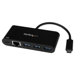 Adattatore di rete Gigabit (1000Base-TX) Type C + Hub 3 Porte Black US1GC303APD