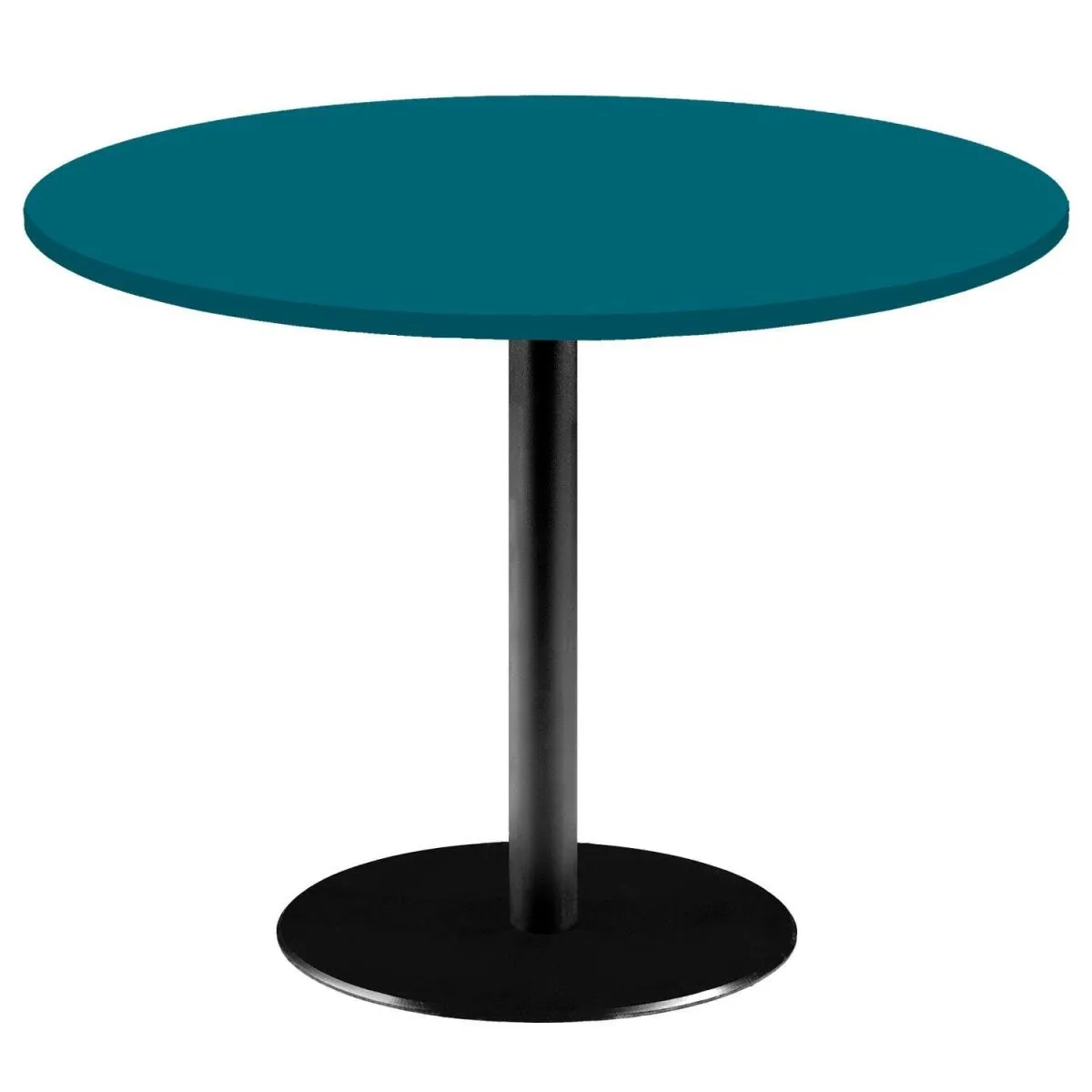RestooTab Tavolo Rome XL rotondo - laminato tinta unita; 75x120 cm (HxØ); Piano tavolo blu, struttura nero; rotonda