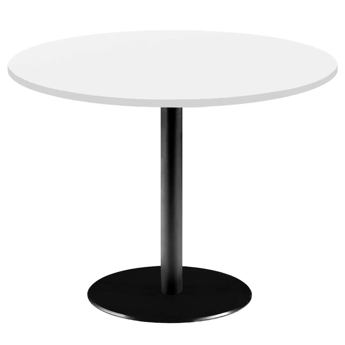 RestooTab Tavolo Rome XL rotondo - laminato tinta unita; 75x120 cm (HxØ); Piano tavolo bianco, struttura nero; rotonda