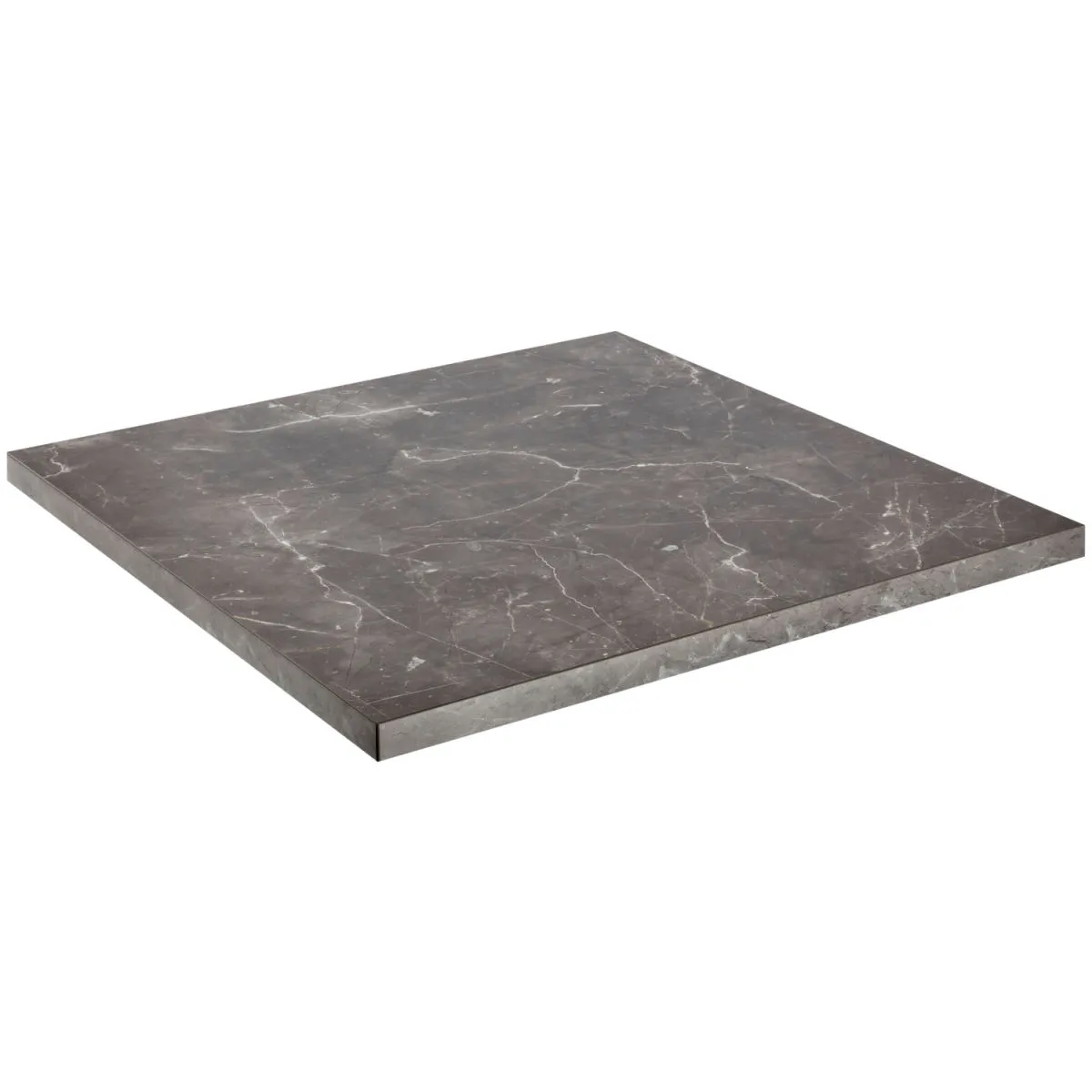 VEGA Piano da tavolo Esterno in HPL quadrato; 68x68x3 cm (LxLxH); nero/marmorizzato; quadrata