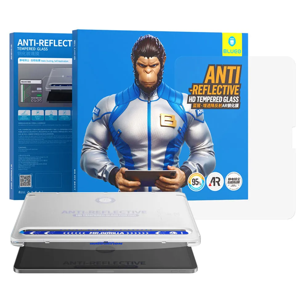 Pellicola protettiva per schermo Blueo Anti-Riflesso HD Applicator Pro per Apple iPad Pro 13 (2024), Vetro Temperato, Colla Totale