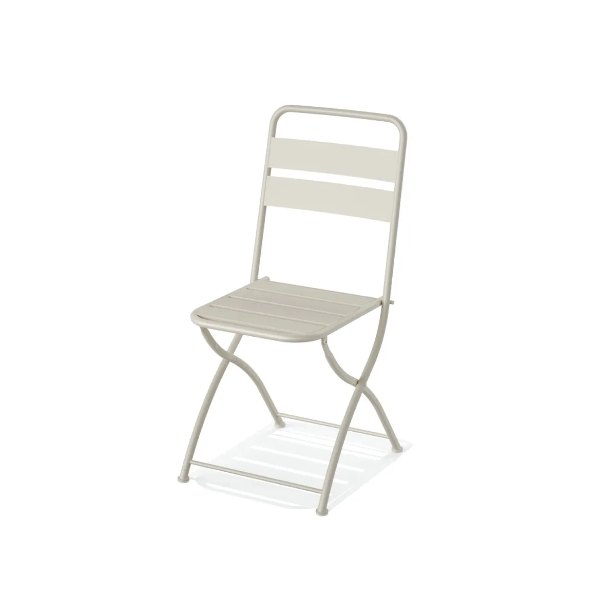 2x Feros Sedia pieghevole Breeze Bistro in metallo; 44x52x87 cm (LxPxH); beige; 2 pz. / Pacco