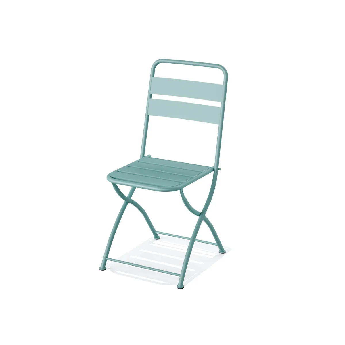 2x Feros Sedia pieghevole Breeze Bistro in metallo; 44x52x87 cm (LxPxH); blu; 2 pz. / Pacco