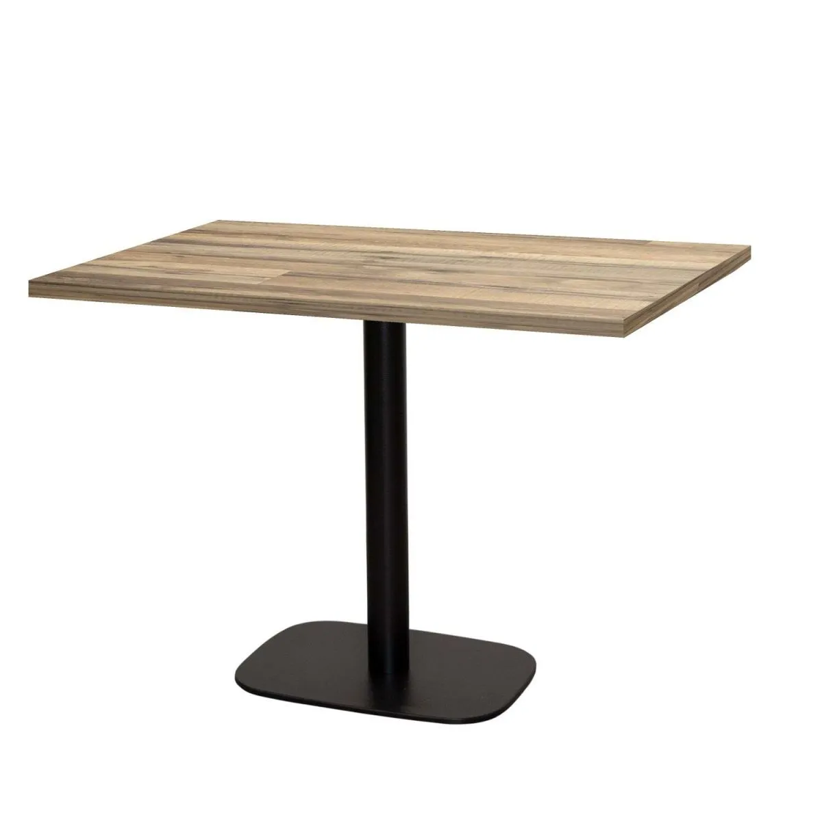 RestooTab Tavolo Round rettangolare - laminato pietra & legno; 120x70x75 cm (LxLxH); Piano tavolo quercia/marrone vintage, struttura nero; rettangolare