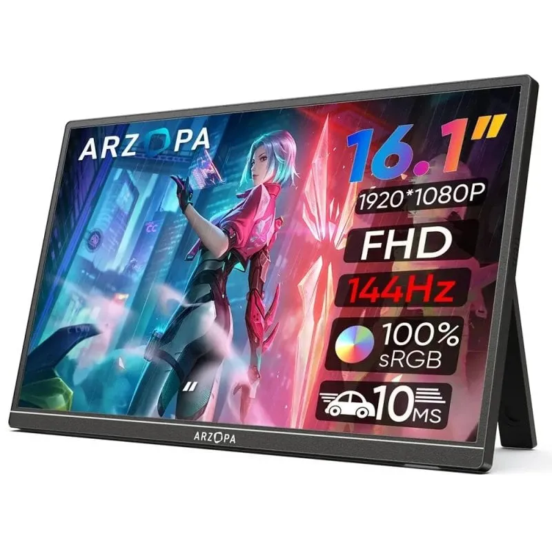 Monitor da gioco portatile Arzopa G1 USB-C 16.1" LCD IPS FullHD 144Hz
