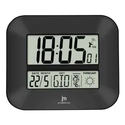 Orologio da parete (27x24cm) Digitale con datario e meteo JUSTAMINUTE Nero JD 9906