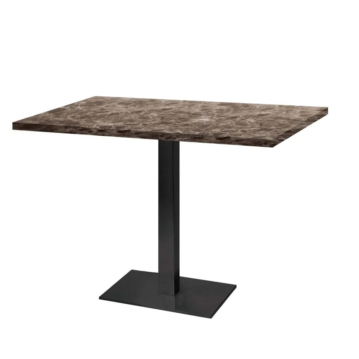 RestooTab Tavolo rettangolare Milano - laminato pietra & legno; 120x70x75 cm (LxLxH); Piano tavolo grigio pietra/grigio scuro/marmorizzato, struttura nero; rettangolare