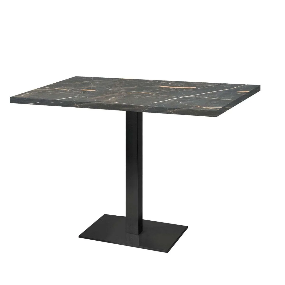 RestooTab Tavolo rettangolare Milano - laminato pietra & legno; 120x70x75 cm (LxLxH); Piano tavolo grigio pietra, struttura nero; rettangolare