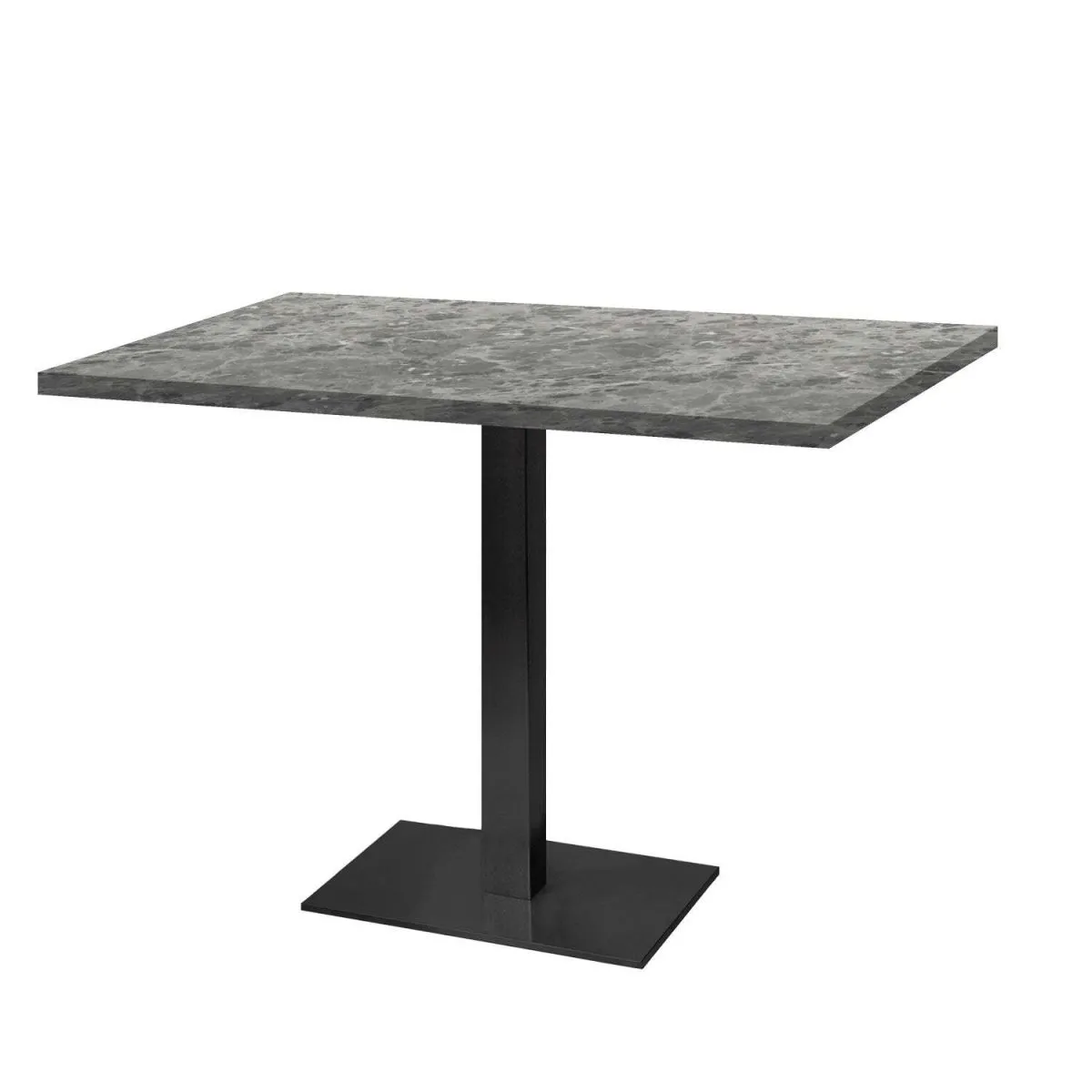 RestooTab Tavolo rettangolare Milano - laminato pietra & legno; 120x70x75 cm (LxLxH); Piano tavolo grigio pietra/marmorizzato, struttura nero; rettangolare
