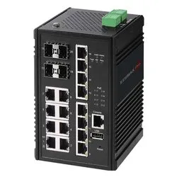 Switch di rete 16 porte INDUSTRIAL PoE+ Black IGS 5416P Gigabit (1000Base-TX)