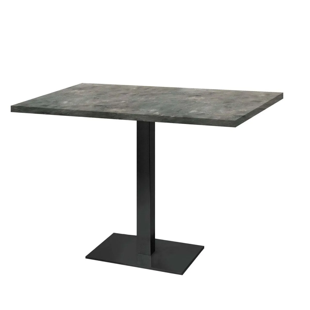 RestooTab Tavolo rettangolare Milano - laminato pietra & legno; 120x70x75 cm (LxLxH); Piano tavolo grigio/blu, struttura nero; rettangolare