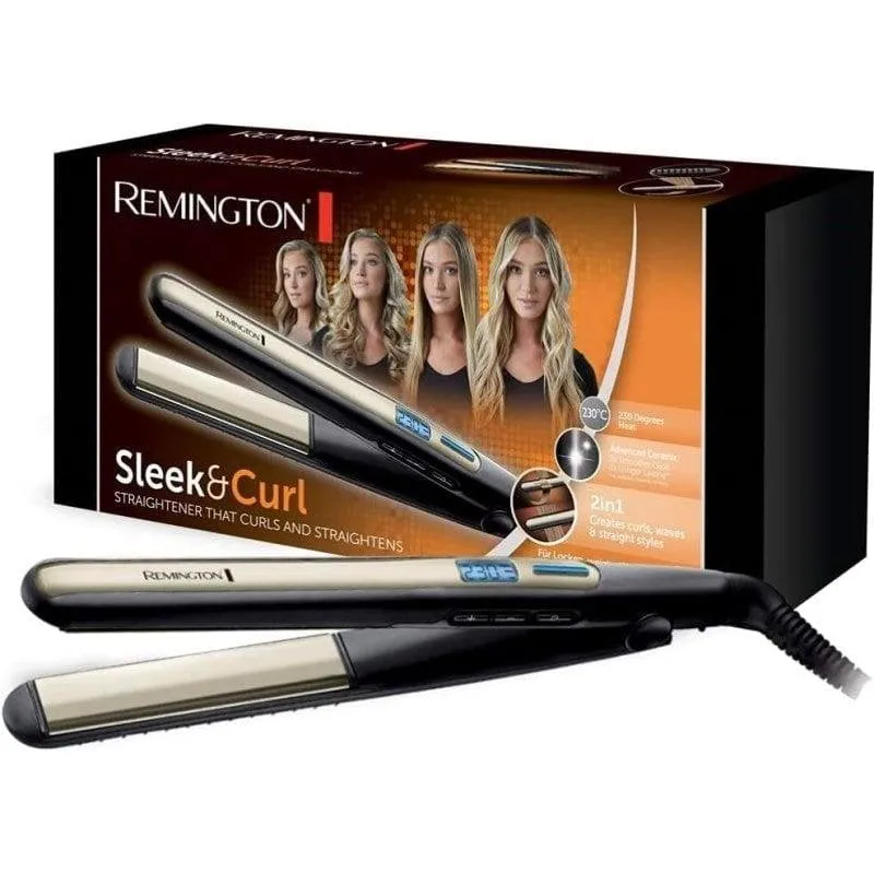 Piastra per Capelli Ceramica 2 in 1 Remington S6500 230ºC Display Spegnimento Automatico Nero