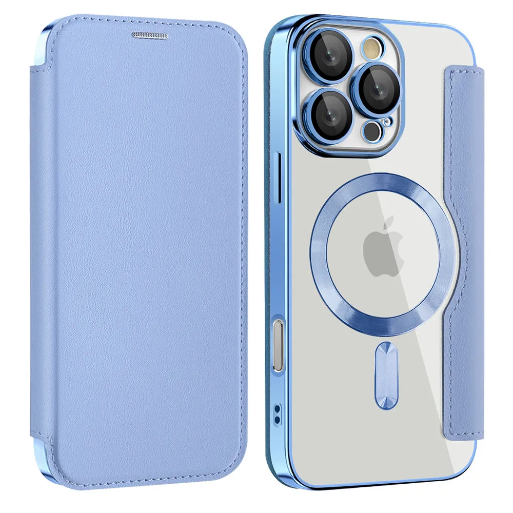 Custodia MagSafe per Samsung Galaxy A18 5G A186 / A18 4G A185 / F17 / M17 / A17 4G A175, Techsuit, SmartMag Book, Blu