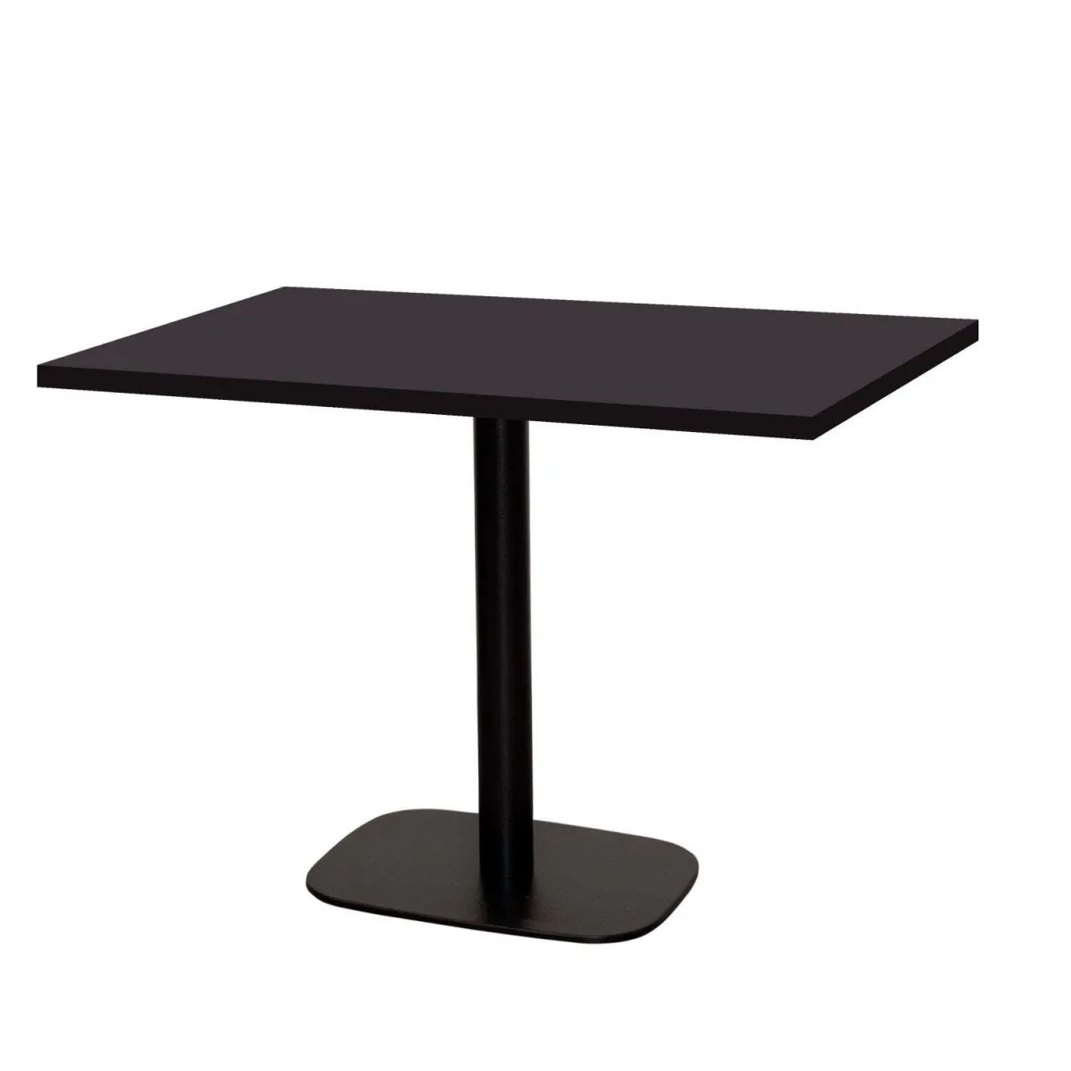 RestooTab Tavolo Round rettangolare - laminato pietra & legno; 120x70x75 cm (LxLxH); Piano tavolo nero, struttura nero; rettangolare