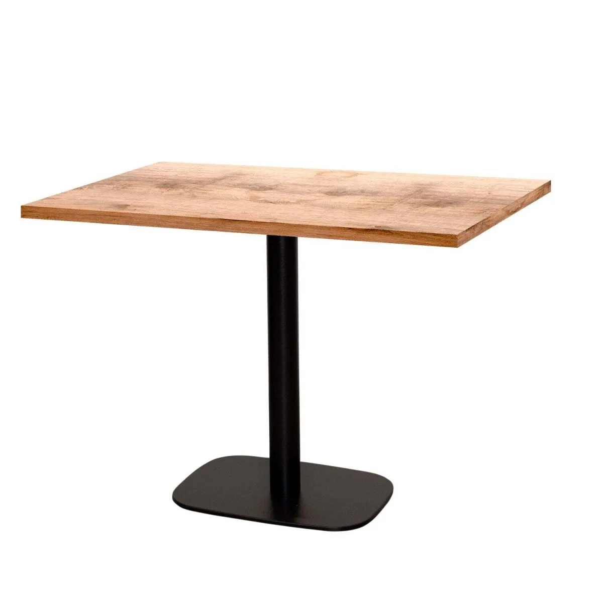 RestooTab Tavolo Round rettangolare - laminato pietra & legno; 120x70x75 cm (LxLxH); Piano tavolo quercia/marrone chiaro, struttura nero; rettangolare