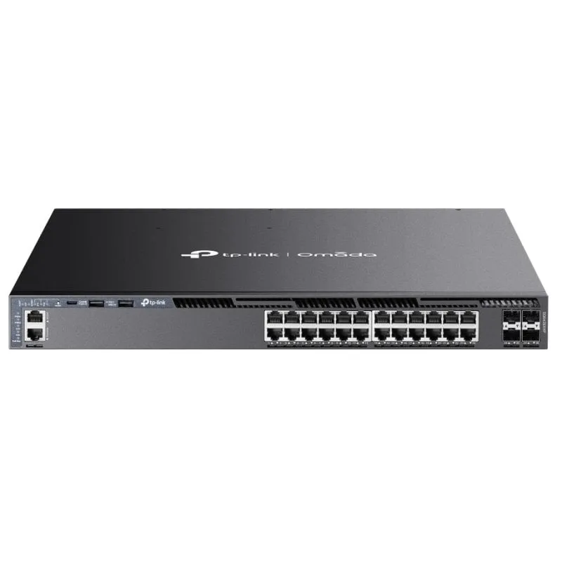 SWITCH DI GESTIONE L3 TP-LINK SG6428XHP 24P GIGABIT PoE+ CON 4 SLOT SFP+ PORTA CONSOLE 10G RJ45/USB-C RACK 1U 19