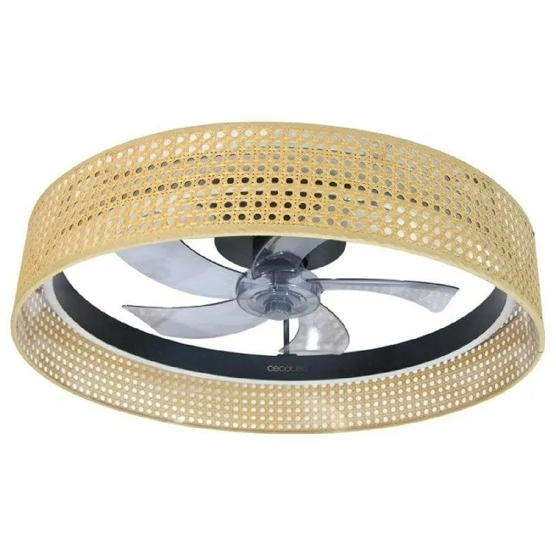 Ventilatore da soffitto Cecotec EnergySilence Lampaero 600 20W LED Mimbre Beige 6 Velocità