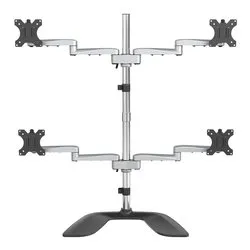 Supporto monitor TV scrivania ( 8 Kg ) VESA 100 x 100 4 monitor Silver e Black ARMQUADSS