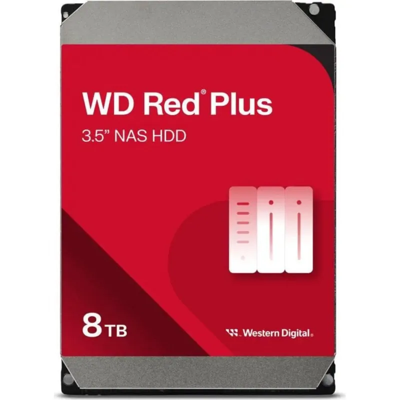 Disco Duro Western Digital Red Plus 8TB HDD 3.5 5640rpm SATA 6Gbps 256MB