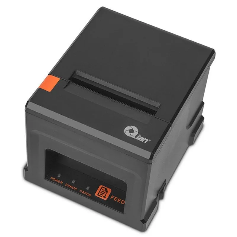 Stampante termica per biglietti Qian 80 mm USB/RJ45 Nera