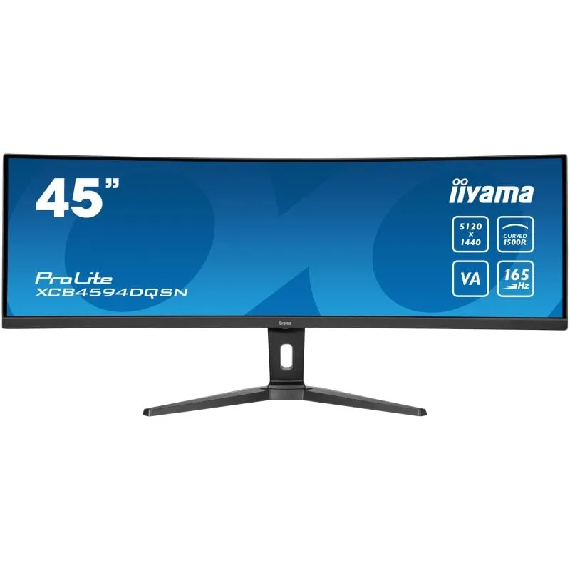 iiyama ProLite XCB4594DQSN-B1 45" VA CURVO DQHD 165Hz USB-C Dock Altoparlanti Altezza Regolabile