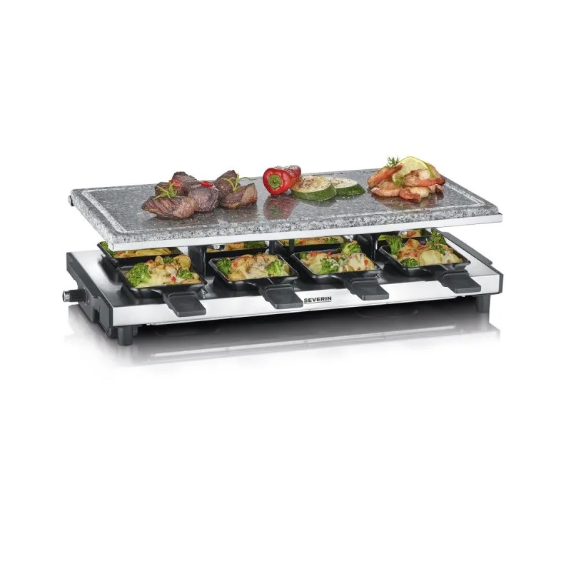 Griglia Per Raclette Con Pietra Naturale Severin Rg 2374 Acciaio Inossidabile 1500 W