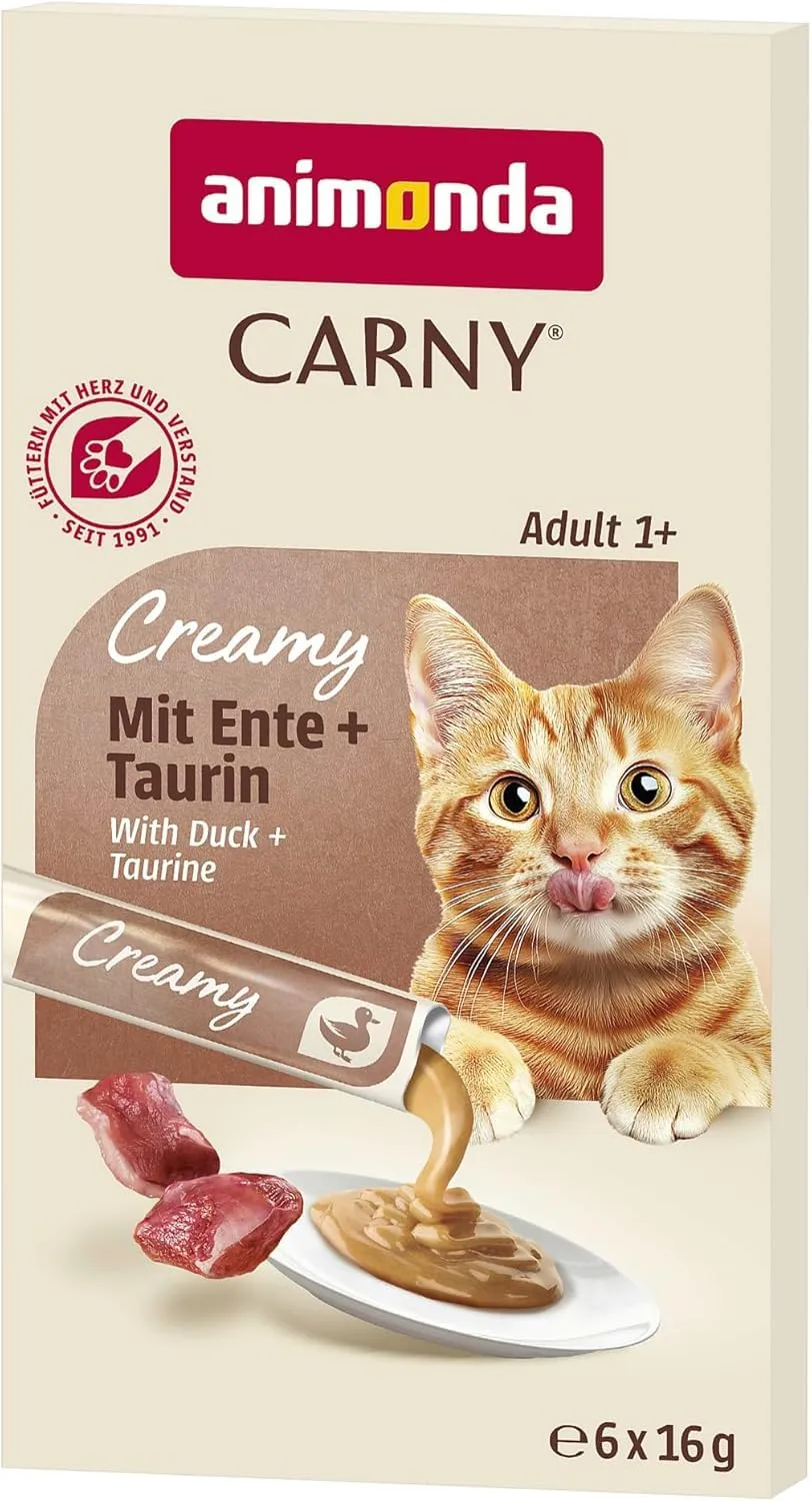Carny Creamy Adult con anatra + taurina, 6 x 16 g