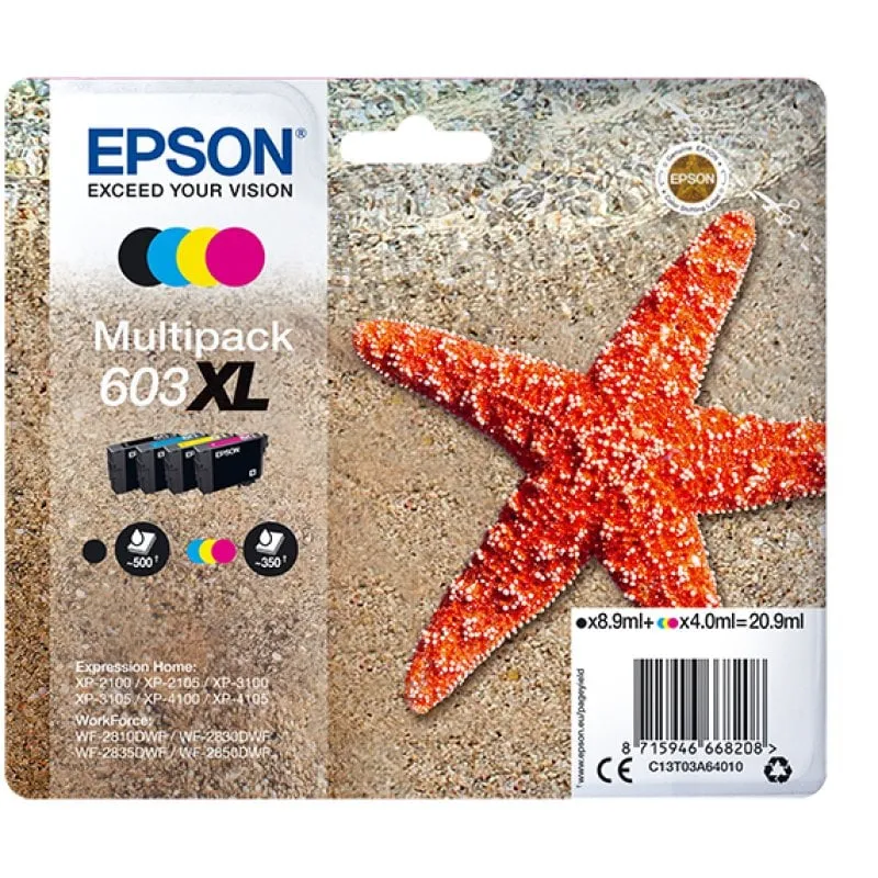 Confezione multipla di inchiostri Epson 603XL a 4 colori