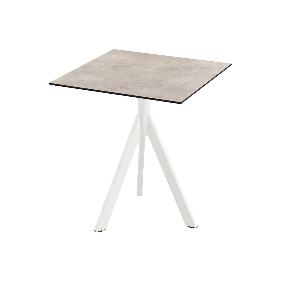 Feros Tavolo da esterno Infinity Tripod telaio + HPL 70x70 cm; 70x70x74 cm (LxLxH); bianco/sabbia; quadrata