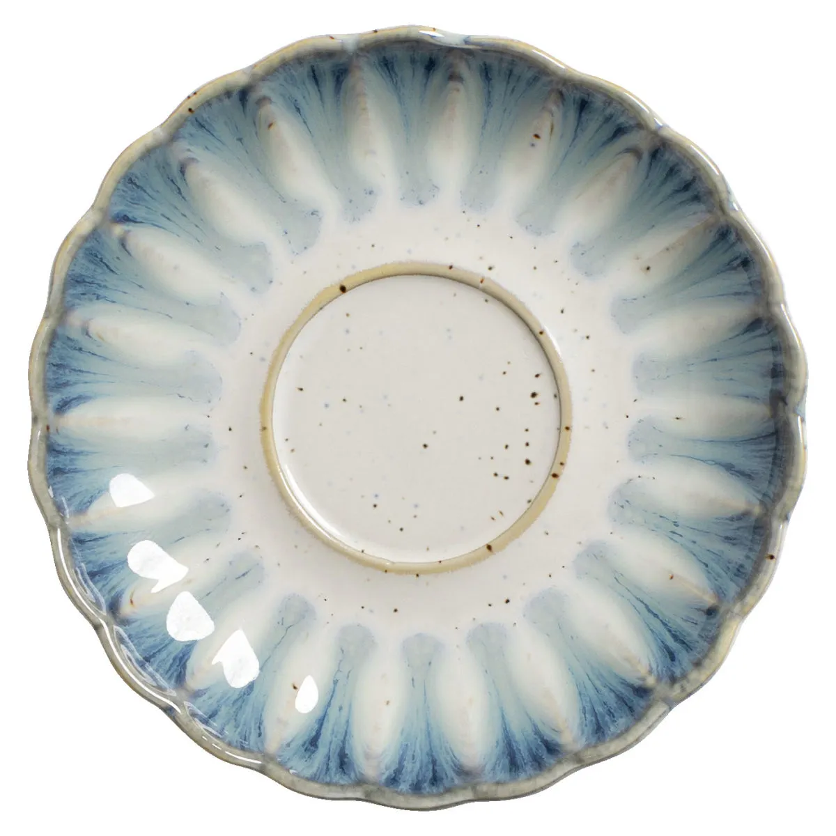 6x VEGA Piattino per tazza cappuccino Flora; 13.7x2.3 cm (ØxH); blu/beige; rotonda; 6 pz. / Pacco