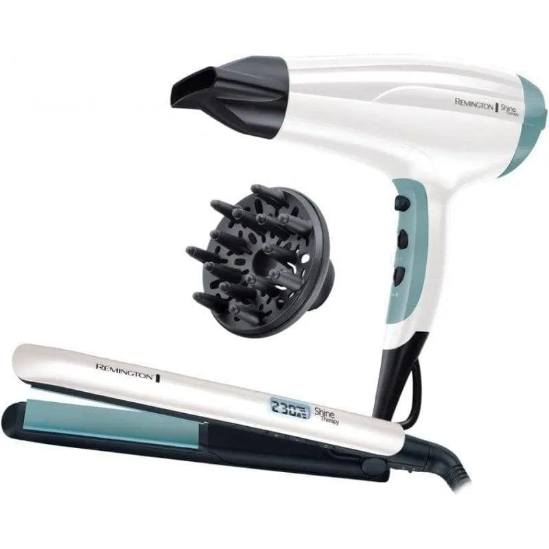 Phon Ionico Remington Shine Therapy S8500GP 2300W 3 Temperature 2 Velocità con Accessori Bianco