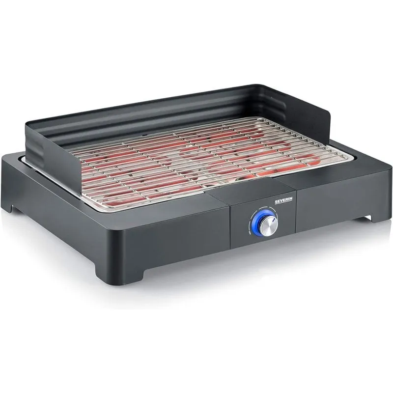 Severin PG 8565 Griglia elettrica da tavolo Nera, Acciaio inossidabile 2200 W