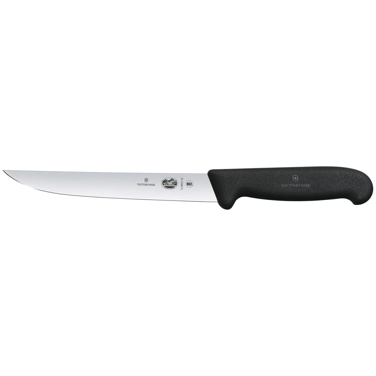 Victorinox Coltello trinciante Fibrox dritto; lunghezza lama 18 cm, 31.4 cm (L); argento/nero