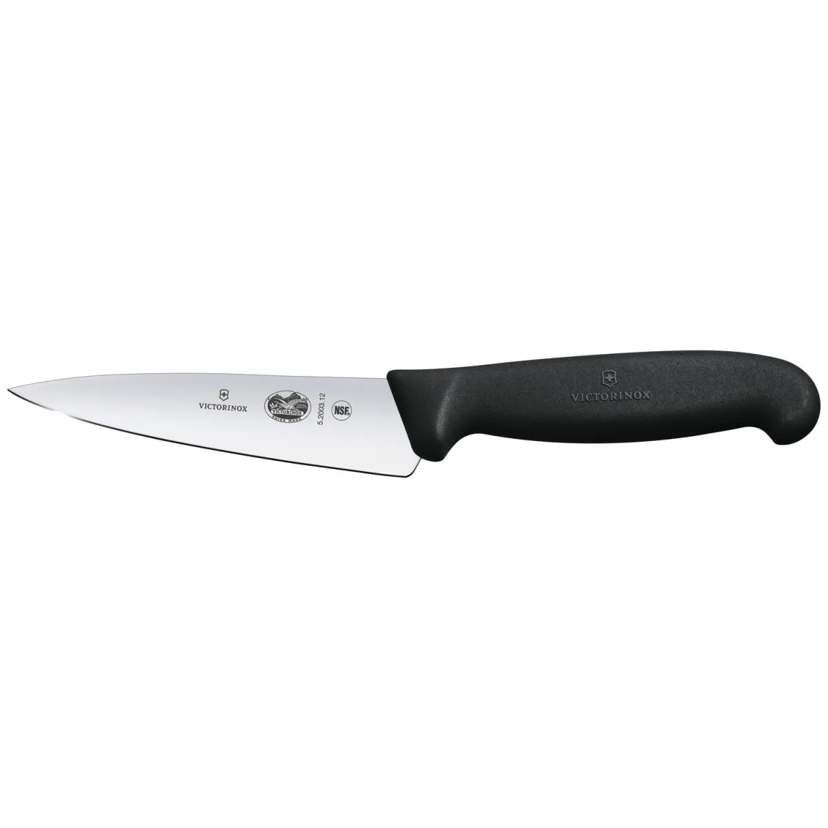 Victorinox Coltello da cucina Fibrox curvo; lunghezza lama 12 cm, 25.3 cm (L); argento/nero