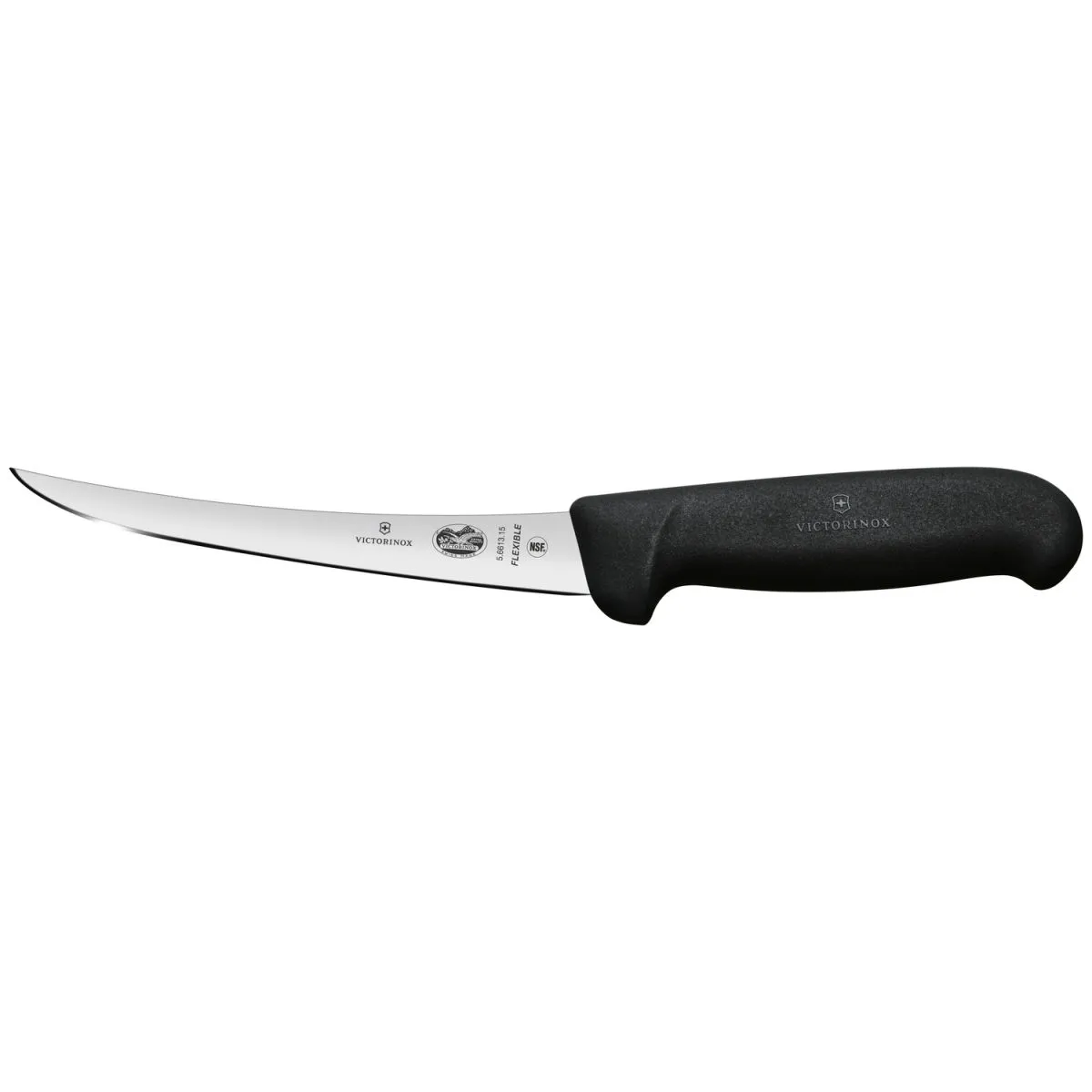 Victorinox Coltello per disossare Fibrox lama curva e flessibile; lunghezza lama 15 cm, 28.5 cm (L); argento/nero