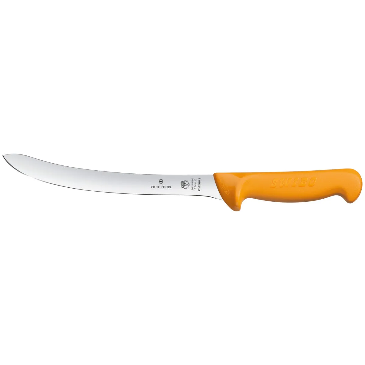 Victorinox Coltello per sfilettare Swibo lama curva, flessibile, manico giallo; lunghezza lama 20 cm, 33.3 cm (L); argento/arancione