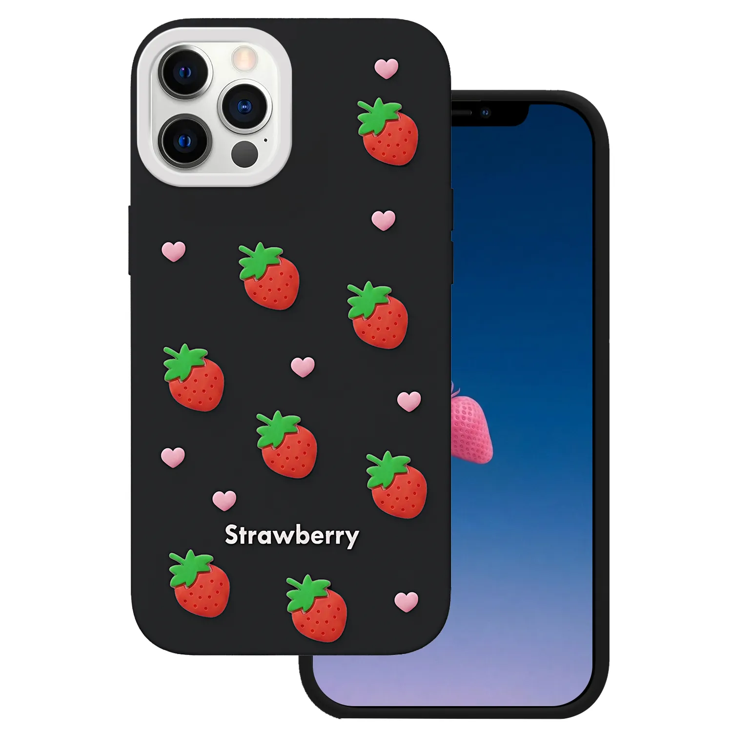 Custodia per Apple iPhone 16 Pro, OEM, Strawberry, Nera