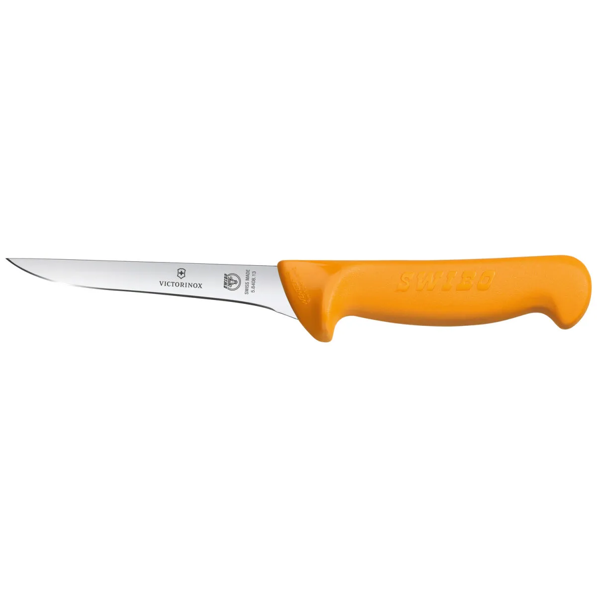 Victorinox Coltello disosso Swibo lama dritta, a punta, manico giallo; lunghezza lama 13 cm, 25.5 cm (L); argento/arancione
