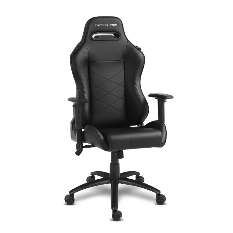 Alpha Gamer AGATENA-BK sedia per videogioco Sedia da gaming per PC Seduta imbottita Nero