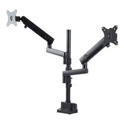 Supporto monitor TV scrivania ( 16 Kg ) VESA 100 x 100 Altezza Regolabile Snodato Black ARMDUALPIVOT
