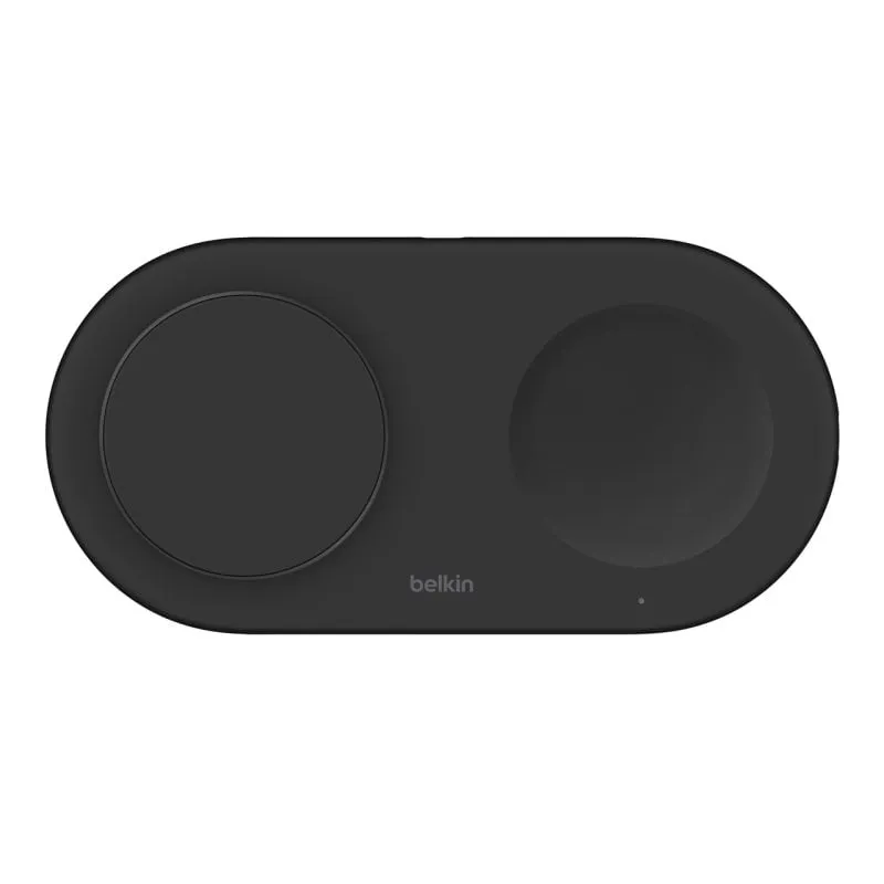 Stazione di ricarica wireless magnetica 2 in 1 BoostCharge Pro di Belkin con tecnologia Qi2 da 15 W, nero